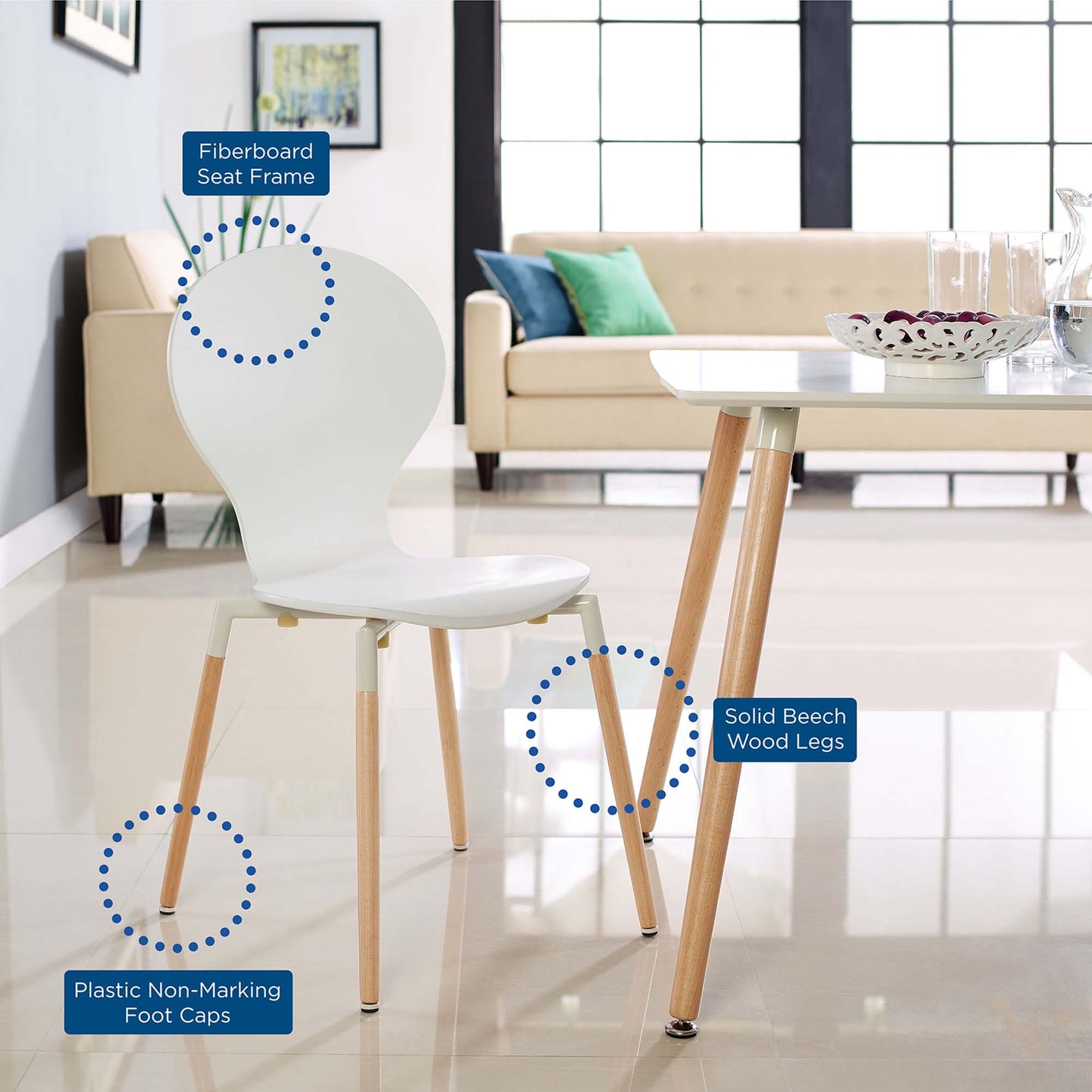 Lot de 4 chaises de salle à manger Path par Modway