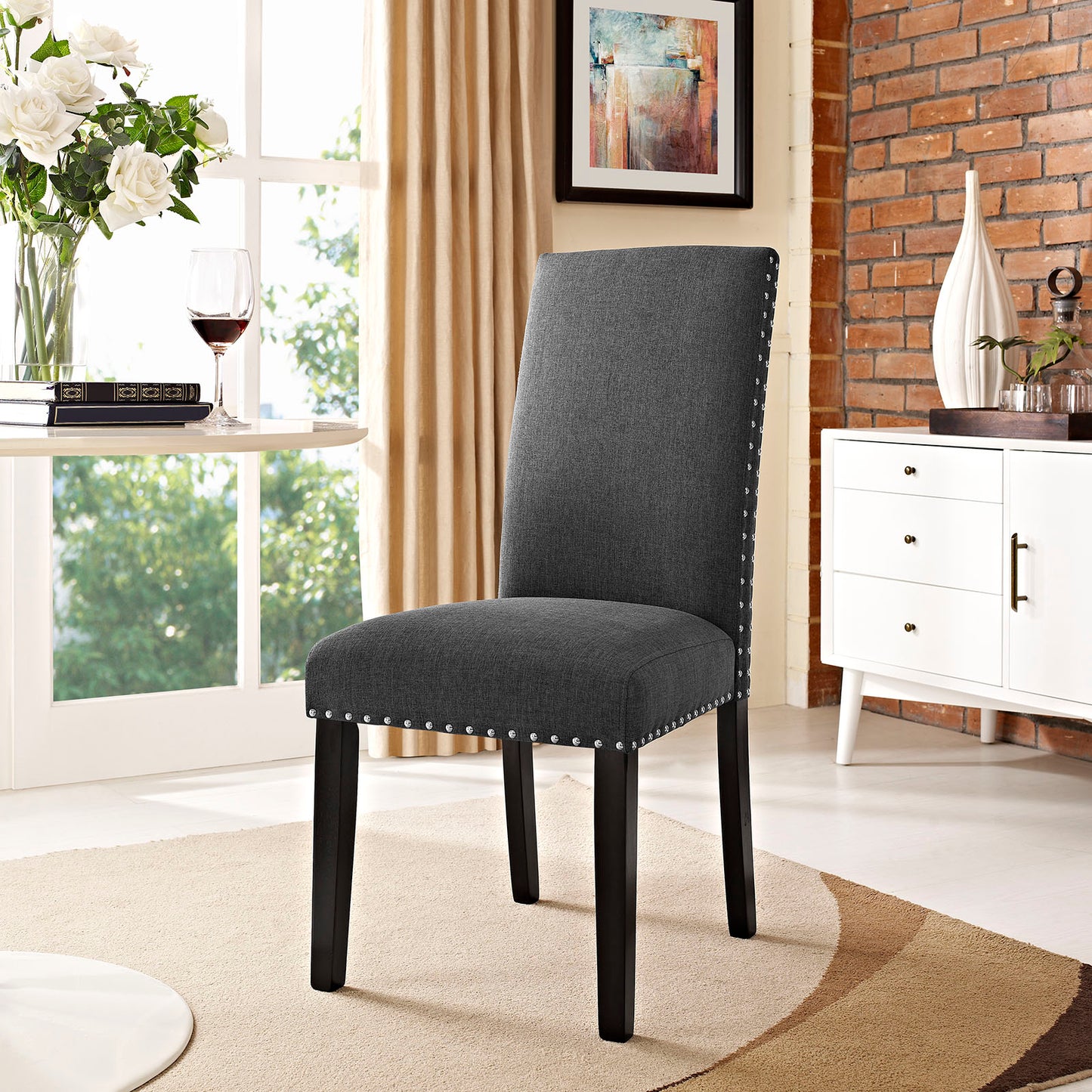 Chaise d'appoint en tissu rembourré Parcel Dining par Modway