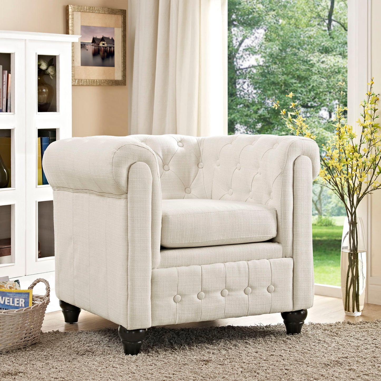 Fauteuil en tissu rembourré Earl par Modway