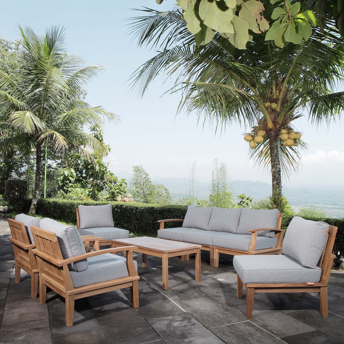 Marina 8 Piece Outdoor Patio Teak Set