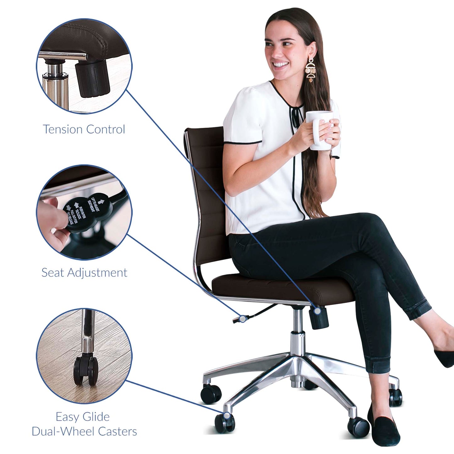 Jive Armless Mid Back Office Chair