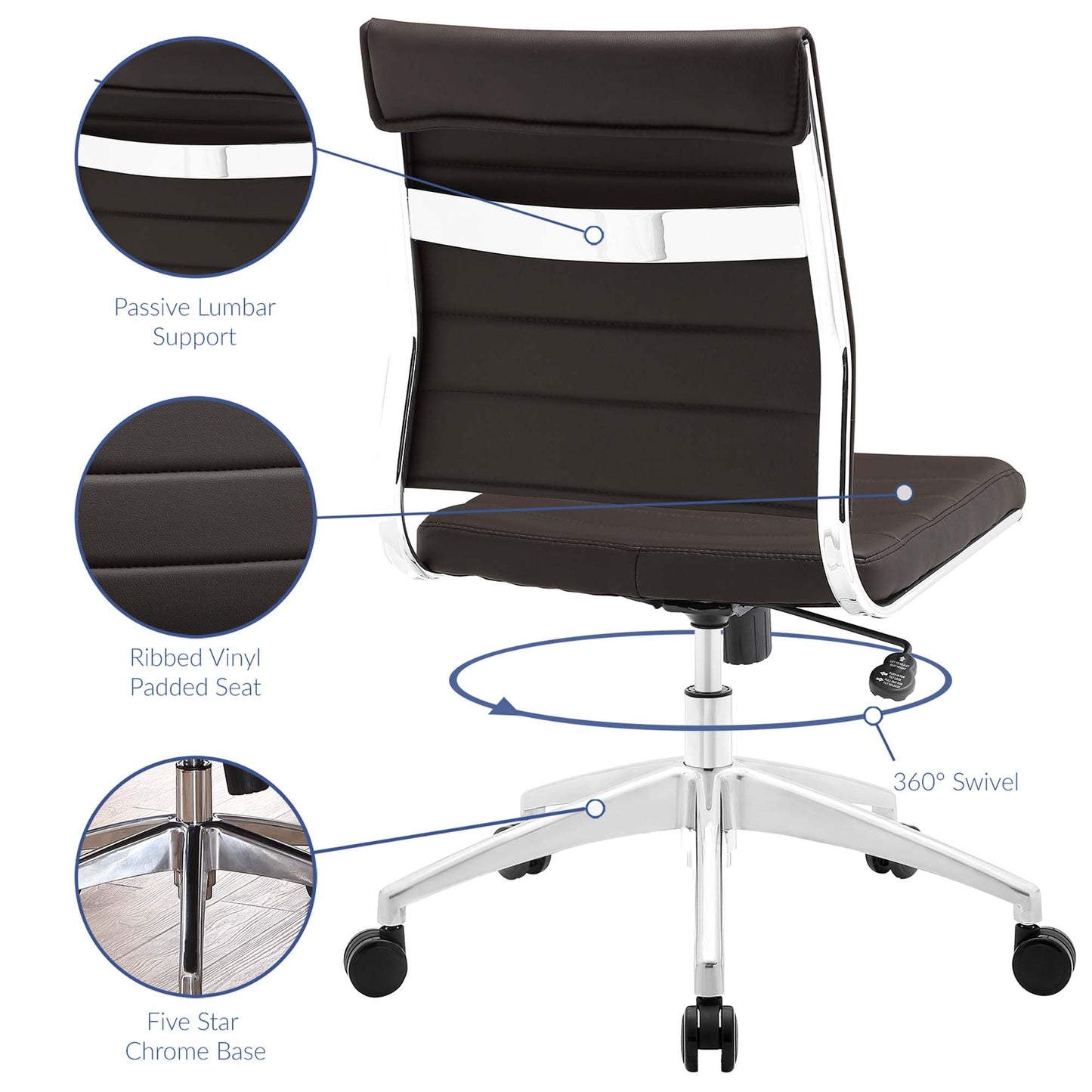 Jive Armless Mid Back Office Chair