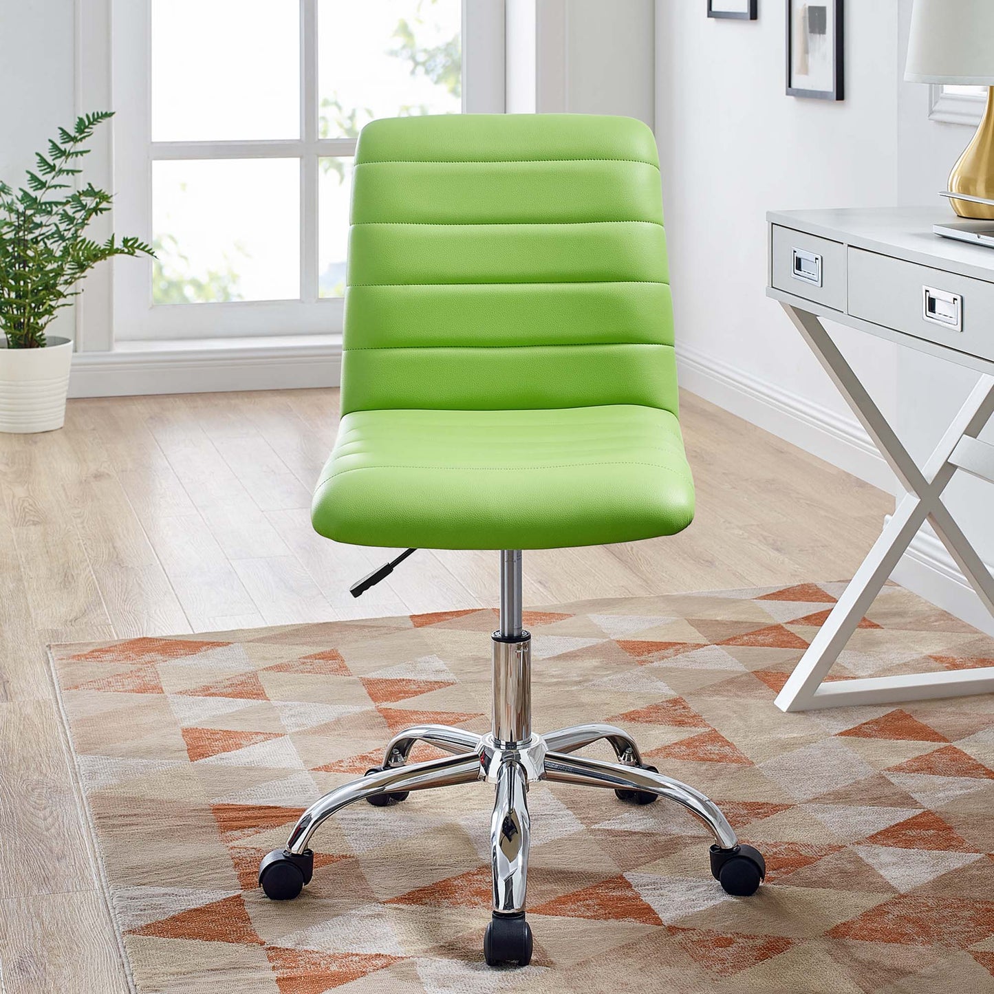 Ripple Armless Mid Back Vinyl Office Chair