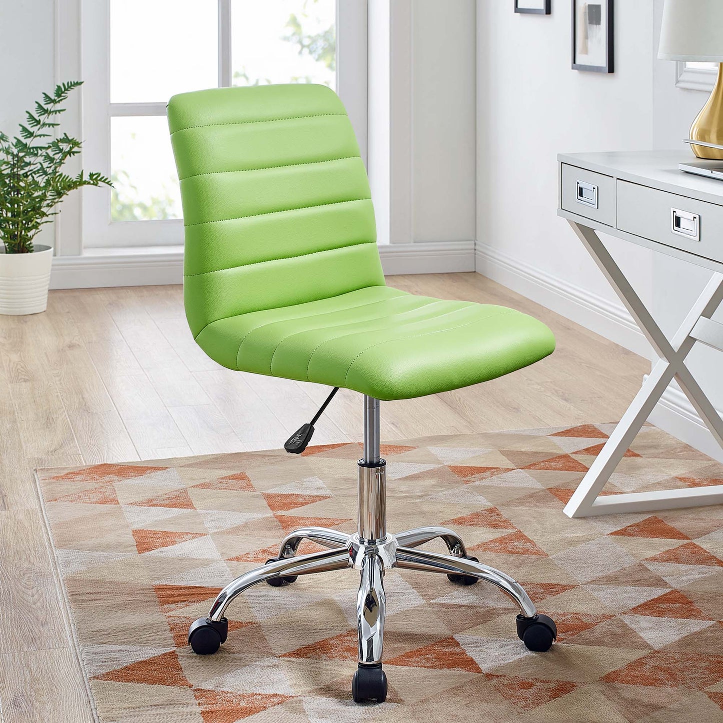 Ripple Armless Mid Back Vinyl Office Chair