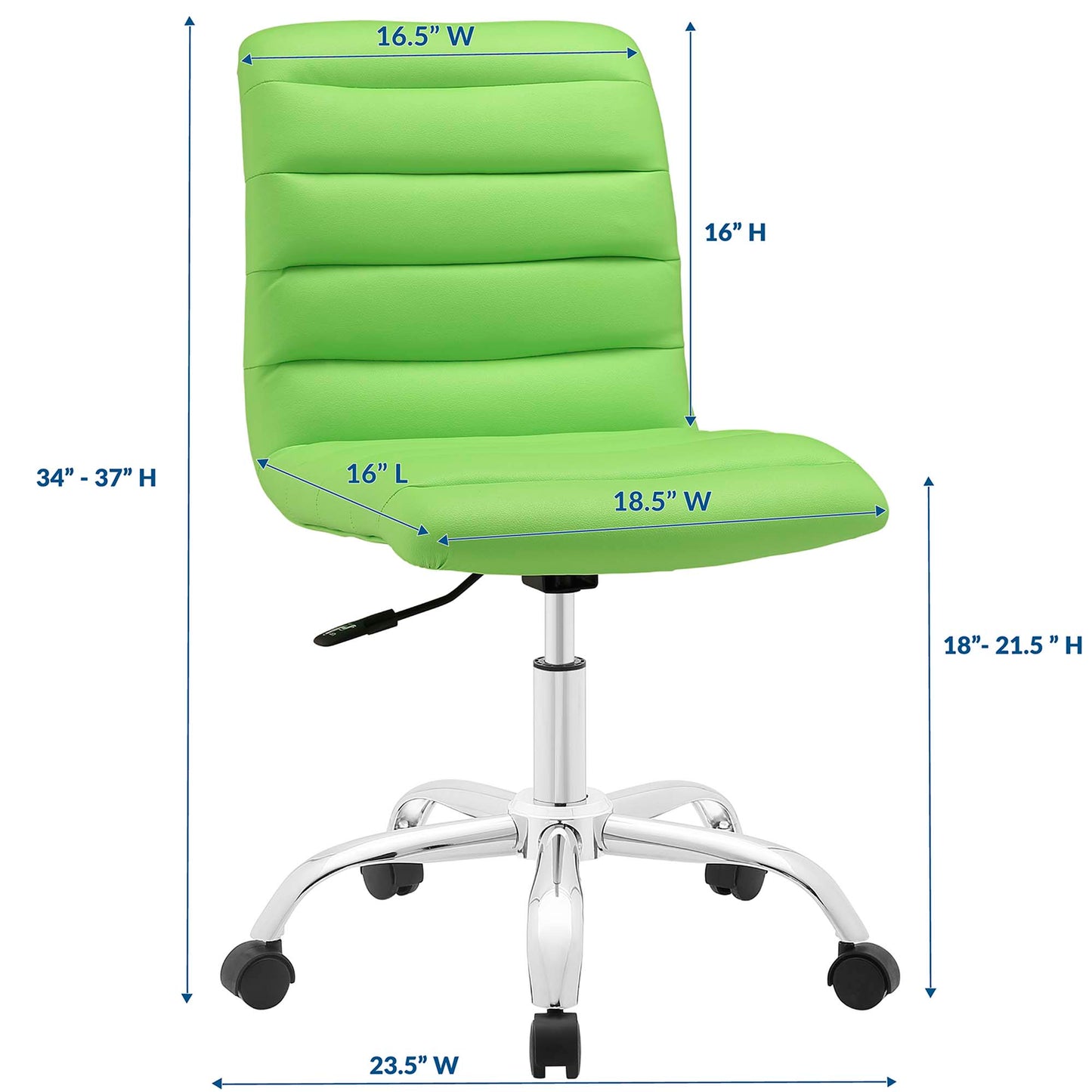 Ripple Armless Mid Back Vinyl Office Chair