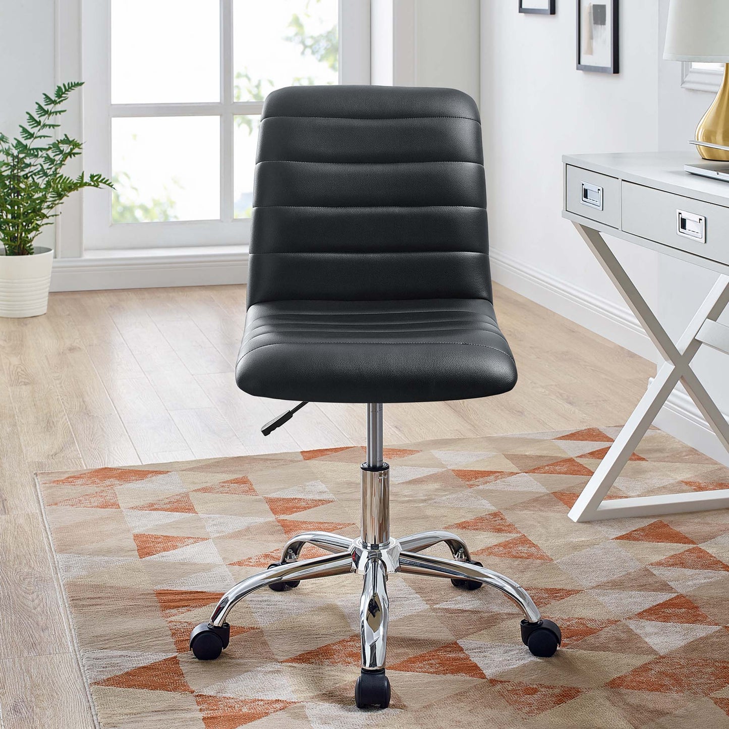 Ripple Armless Mid Back Vinyl Office Chair