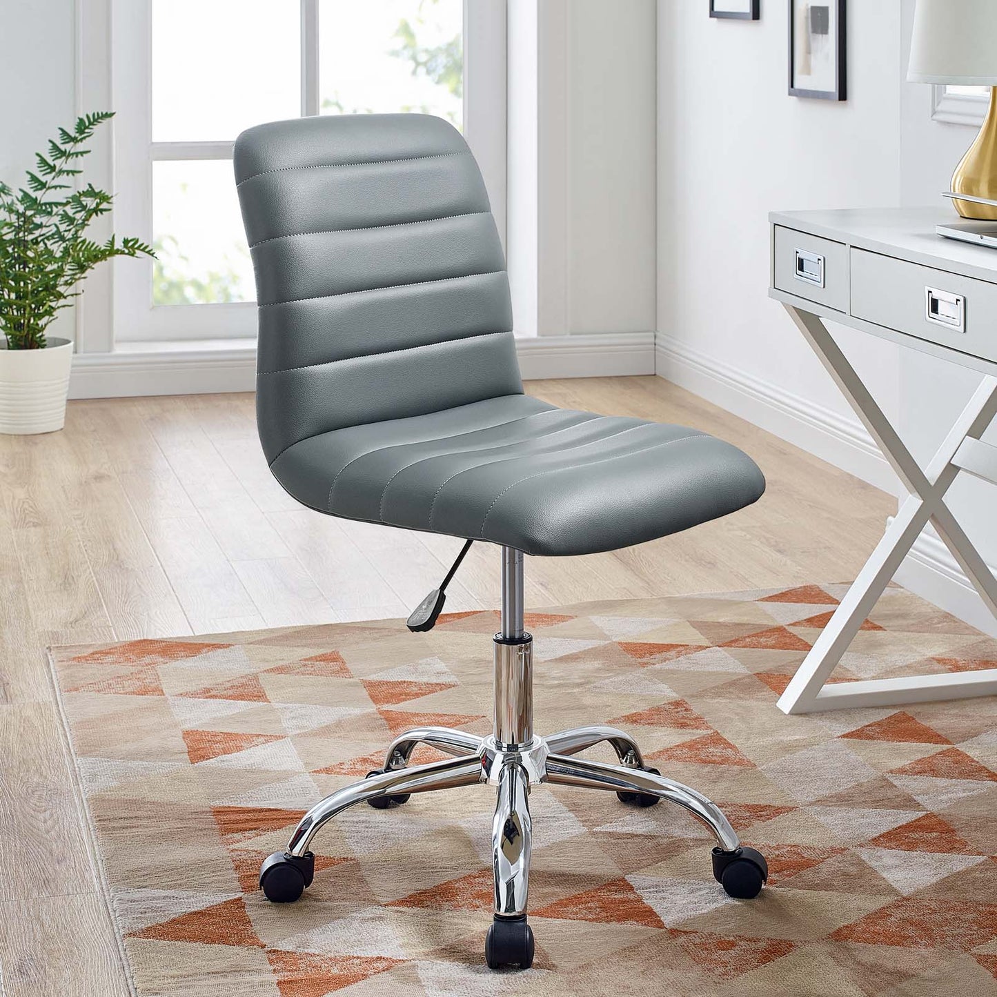 Ripple Armless Mid Back Vinyl Office Chair