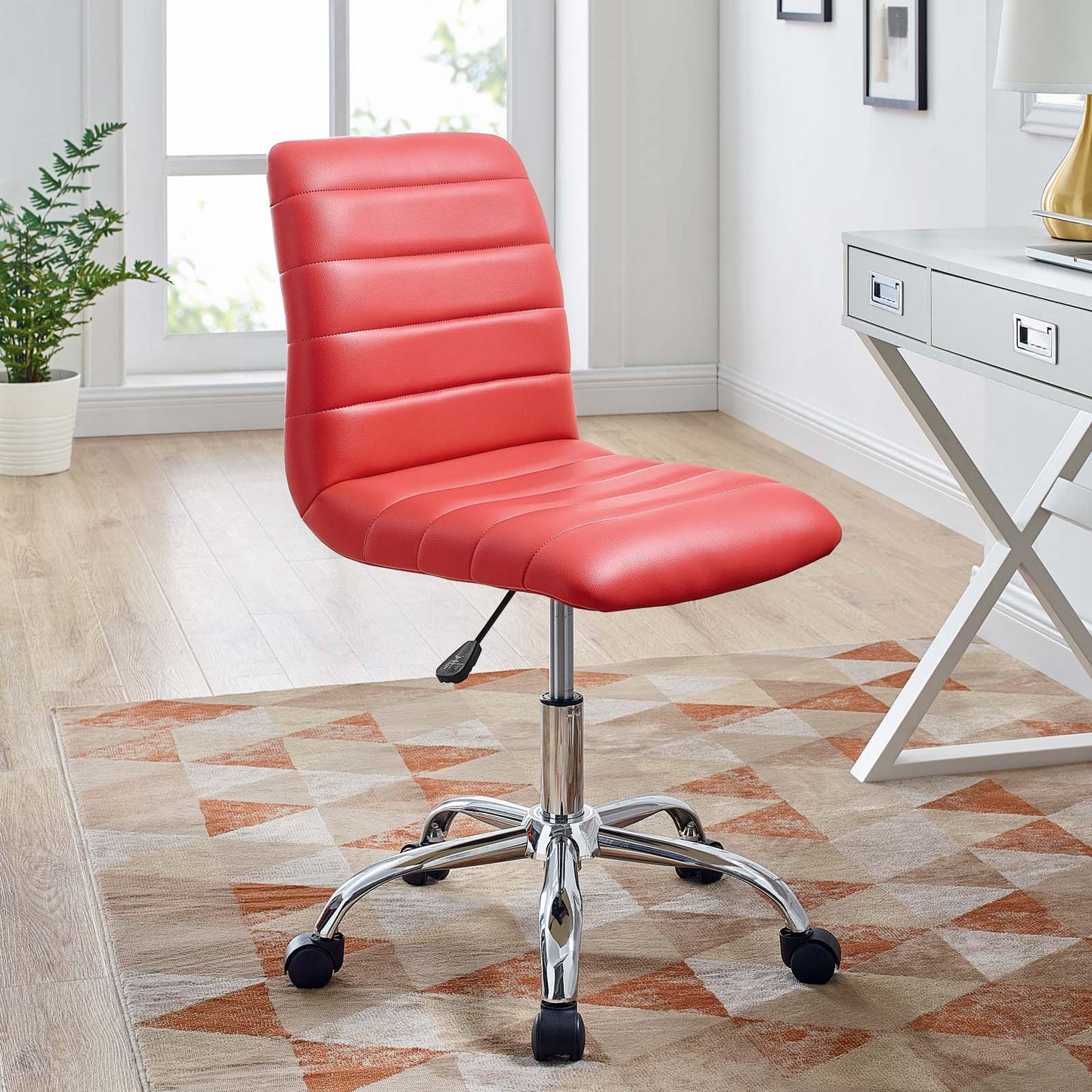 Ripple Armless Mid Back Vinyl Office Chair