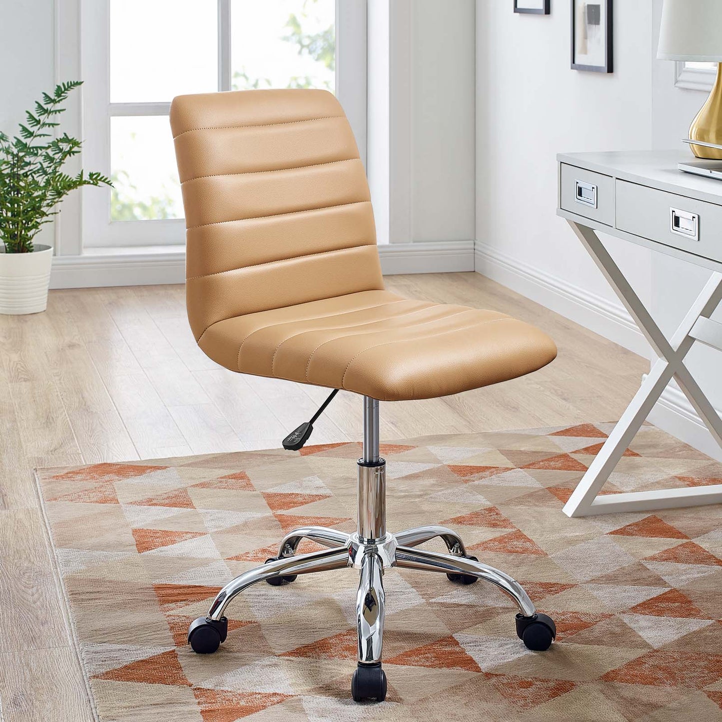 Ripple Armless Mid Back Vinyl Office Chair