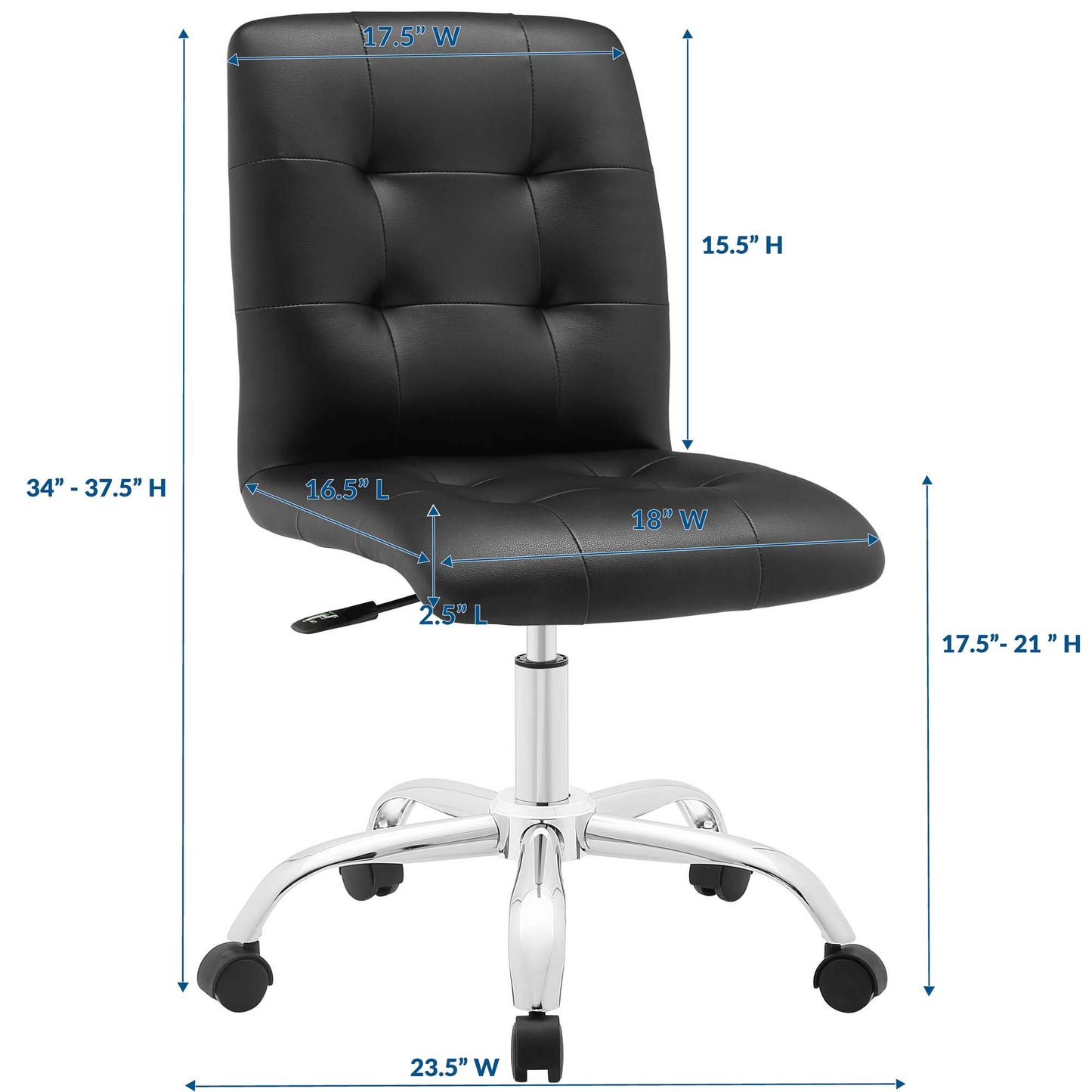 Prim Armless Mid Back Office Chair