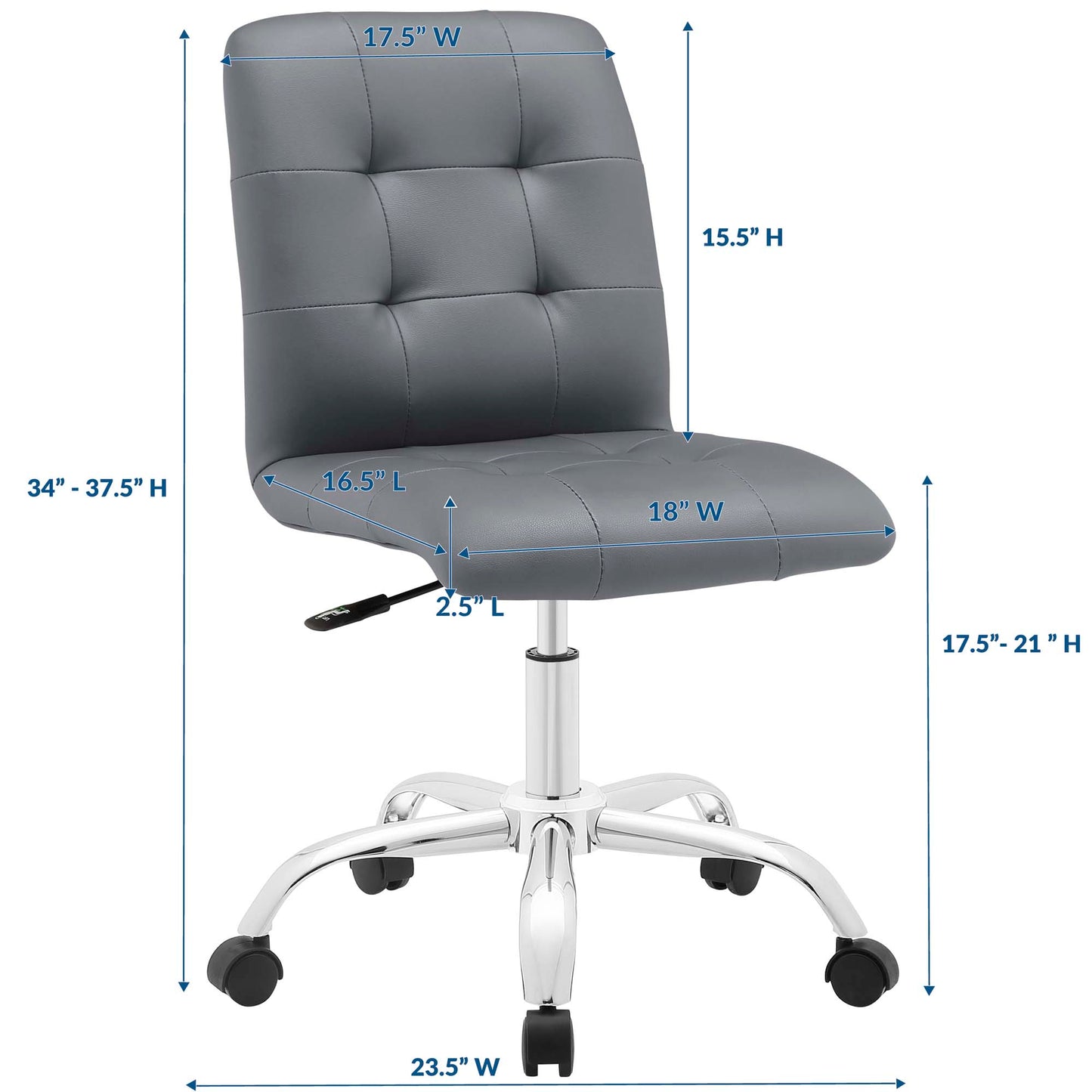 Prim Armless Mid Back Office Chair