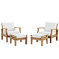 Marina 4 Piece Outdoor Patio Teak Set