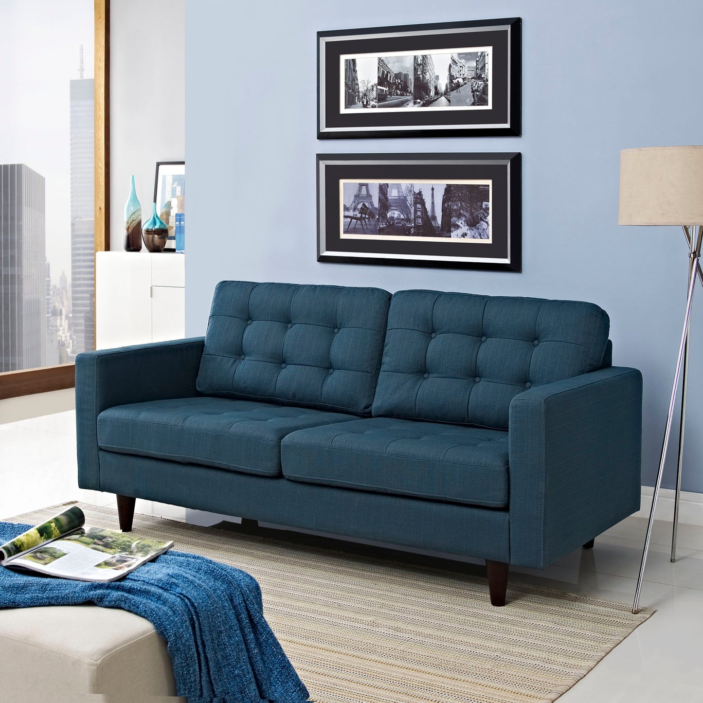 Loveseat tapizado en tela Empress de Modway