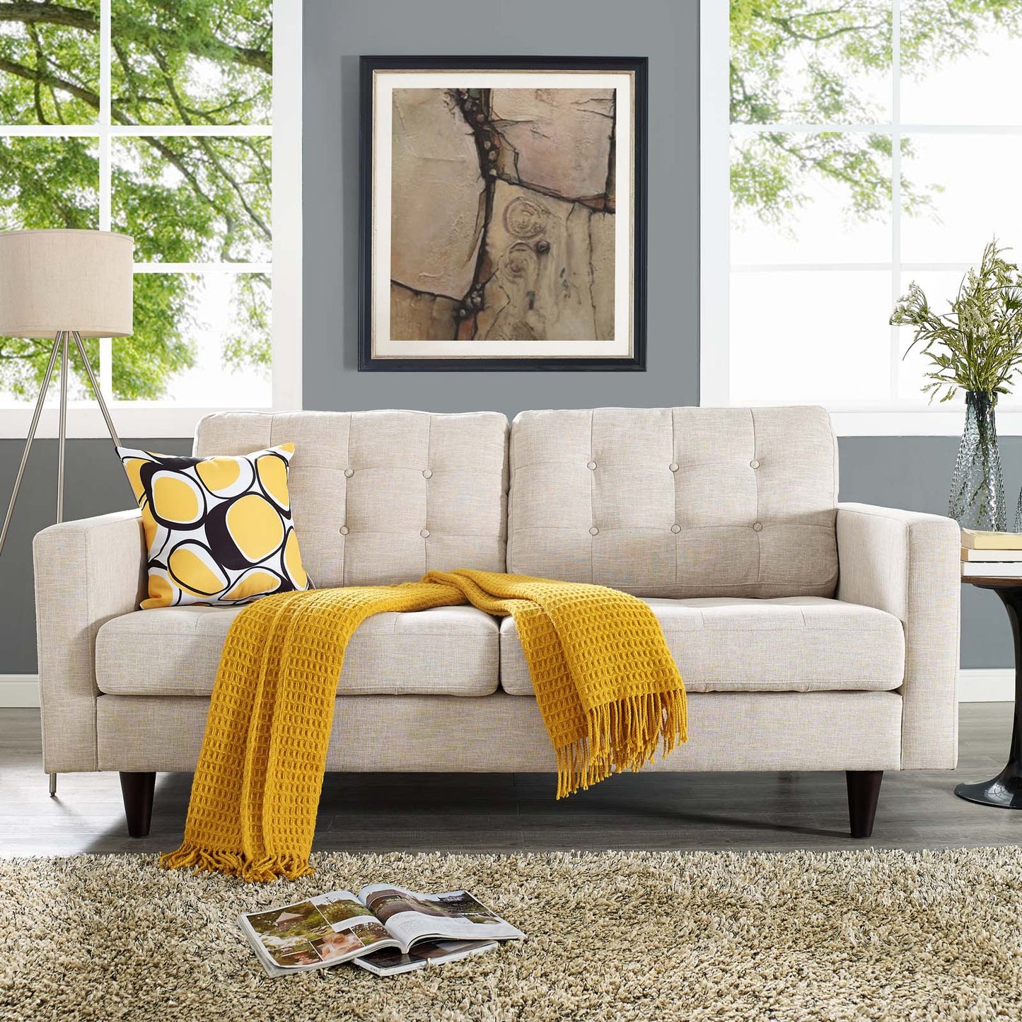 Loveseat tapizado en tela Empress de Modway