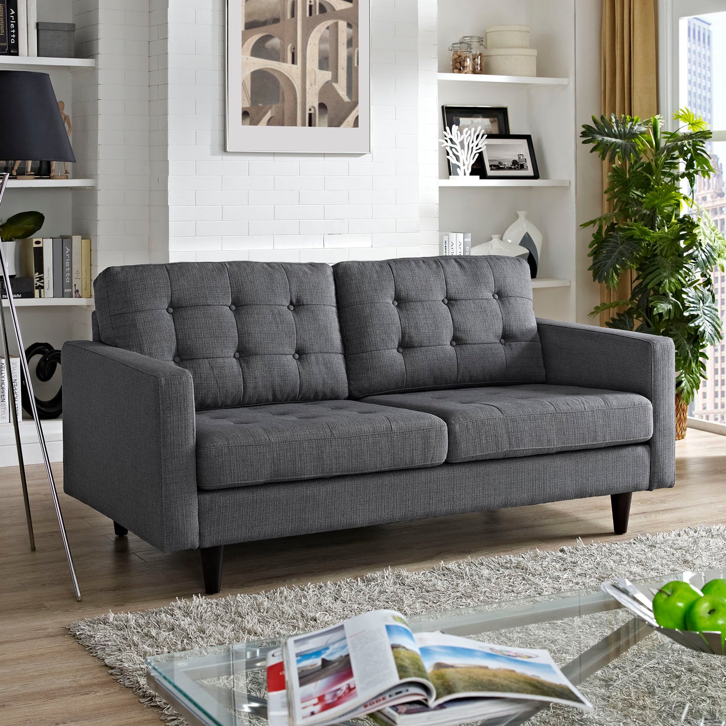 Loveseat tapizado en tela Empress de Modway