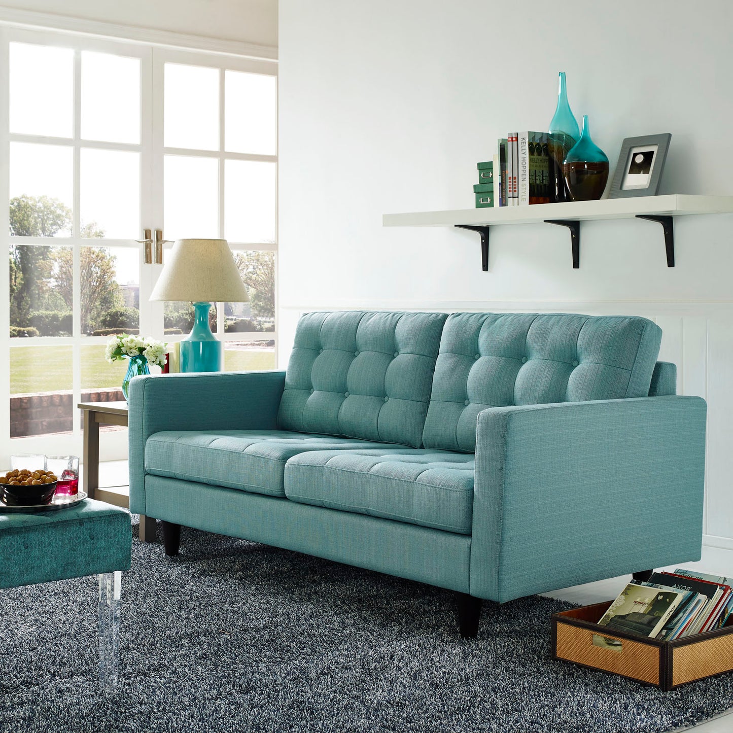 Loveseat tapizado en tela Empress de Modway