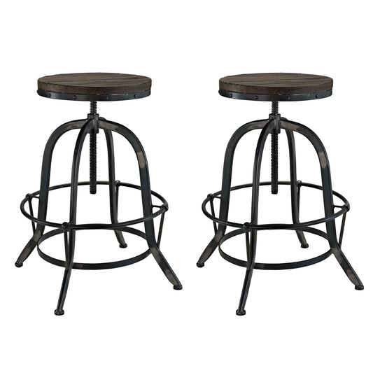 Tabouret de bar Collect sans dossier, lot de 2
