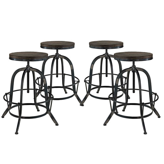 Tabouret de bar Collect sans dossier, lot de 4