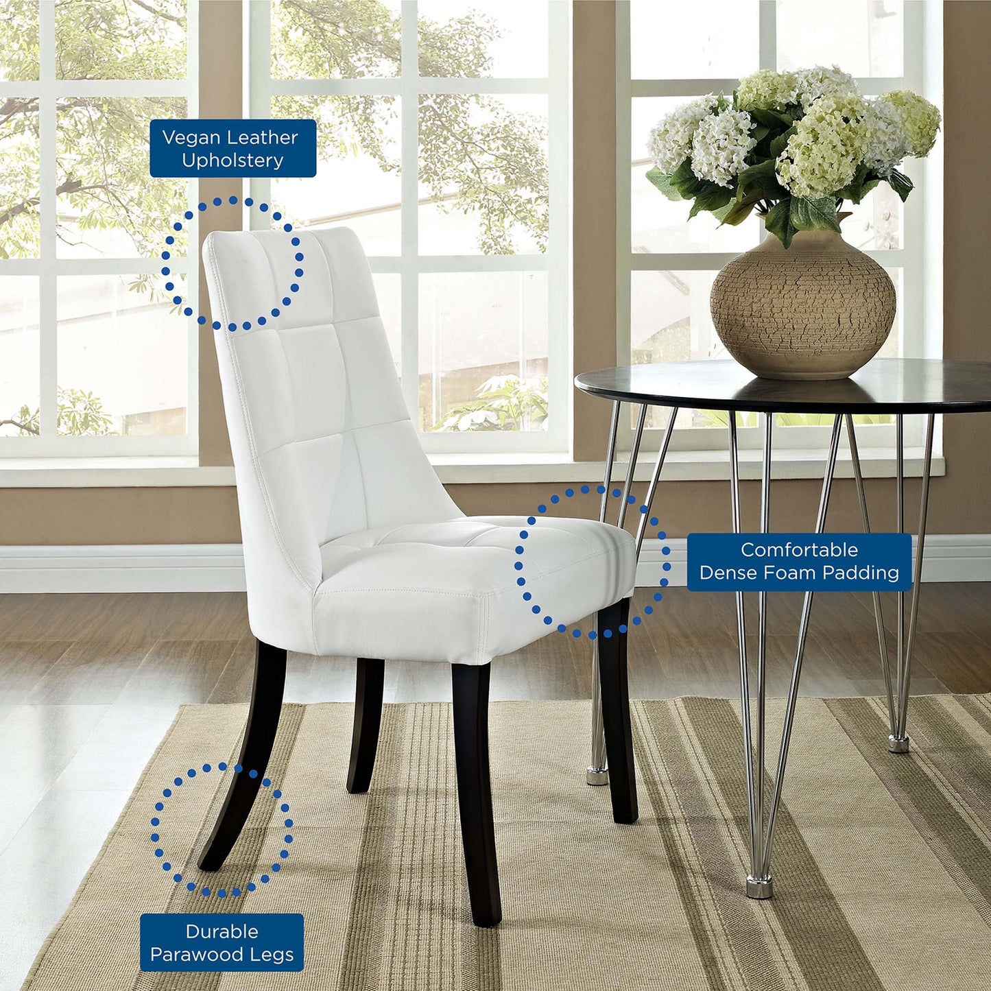 Noblesse Vinyl Dining Chair Set of 4