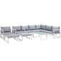 Fortuna 10 Piece Outdoor Patio Sectional Sofa Set