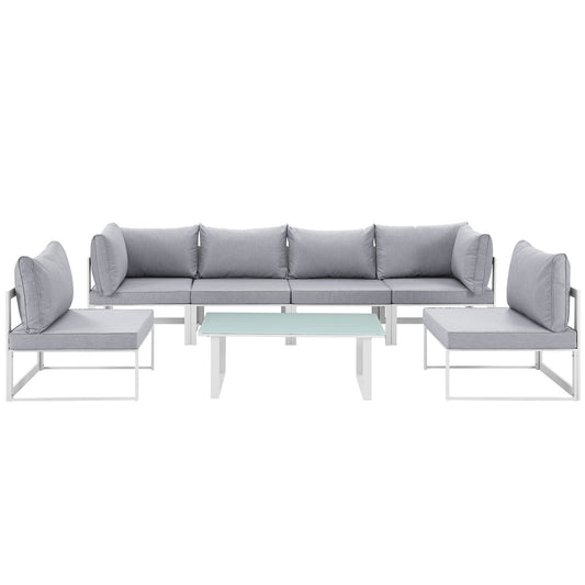 Fortuna 7 Piece Outdoor Patio Sectional Sofa Set