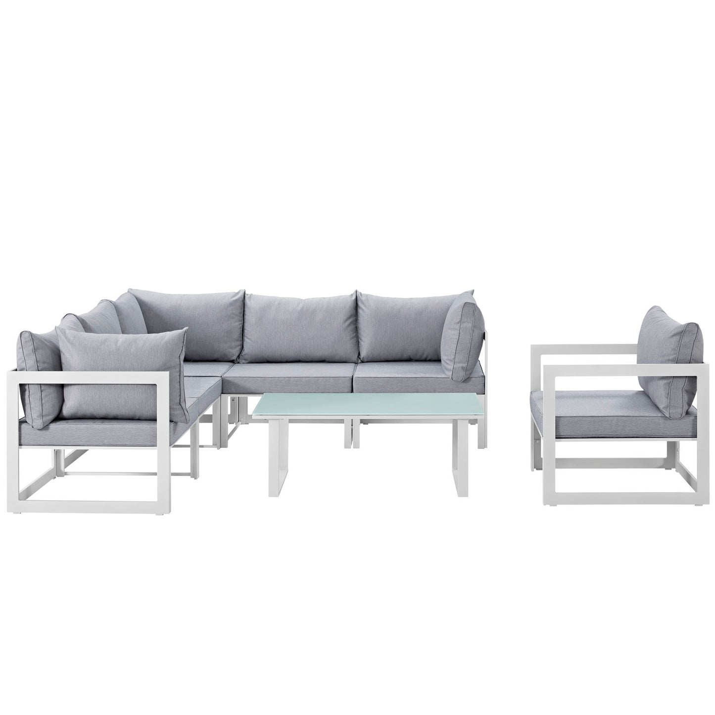 Fortuna 7 Piece Outdoor Patio Sectional Sofa Set