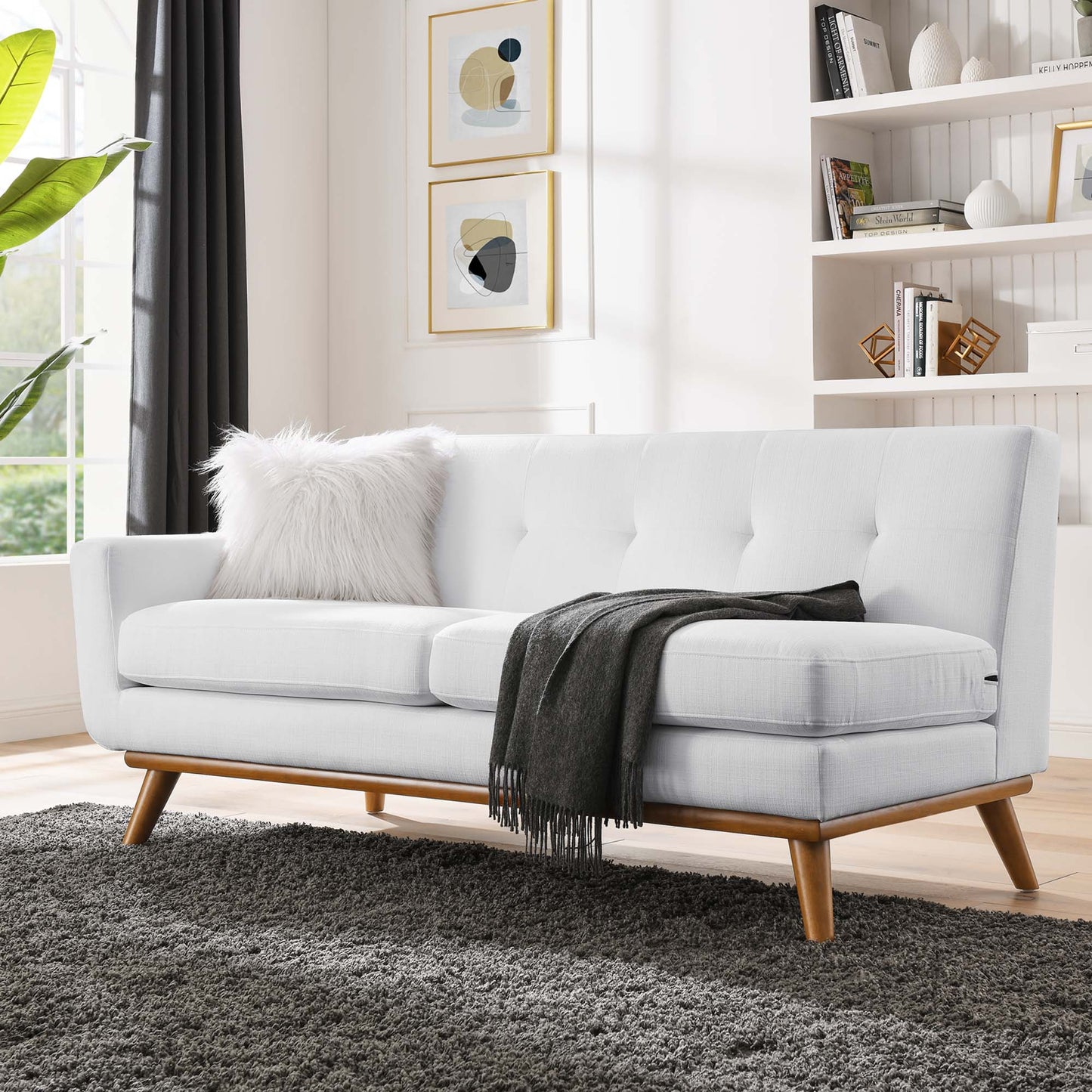 Loveseat tapizado de tela con brazo izquierdo Engage de Modway