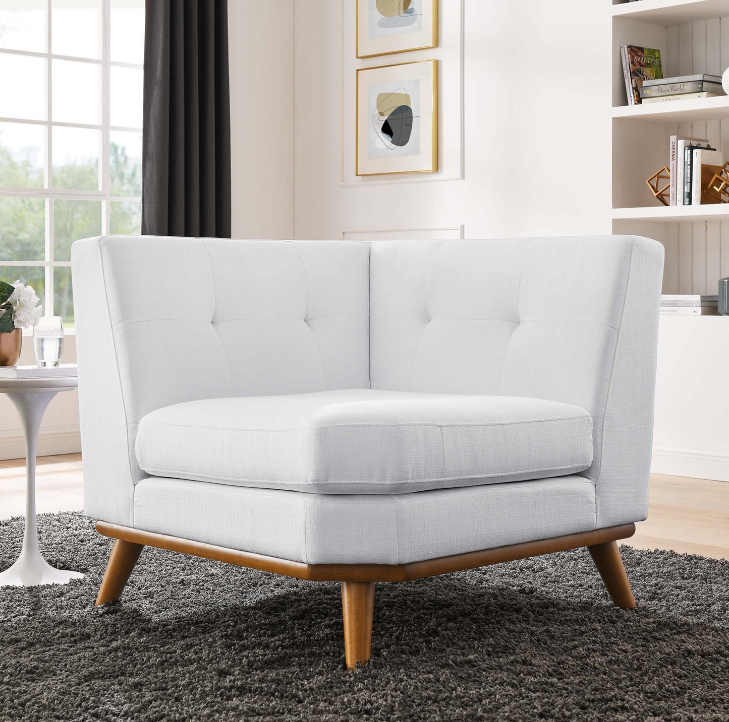 Chaise d'angle rembourrée en tissu Engage de Modway