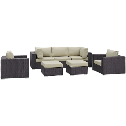 Conjunto de 7 piezas para patio exterior Gather de Modway