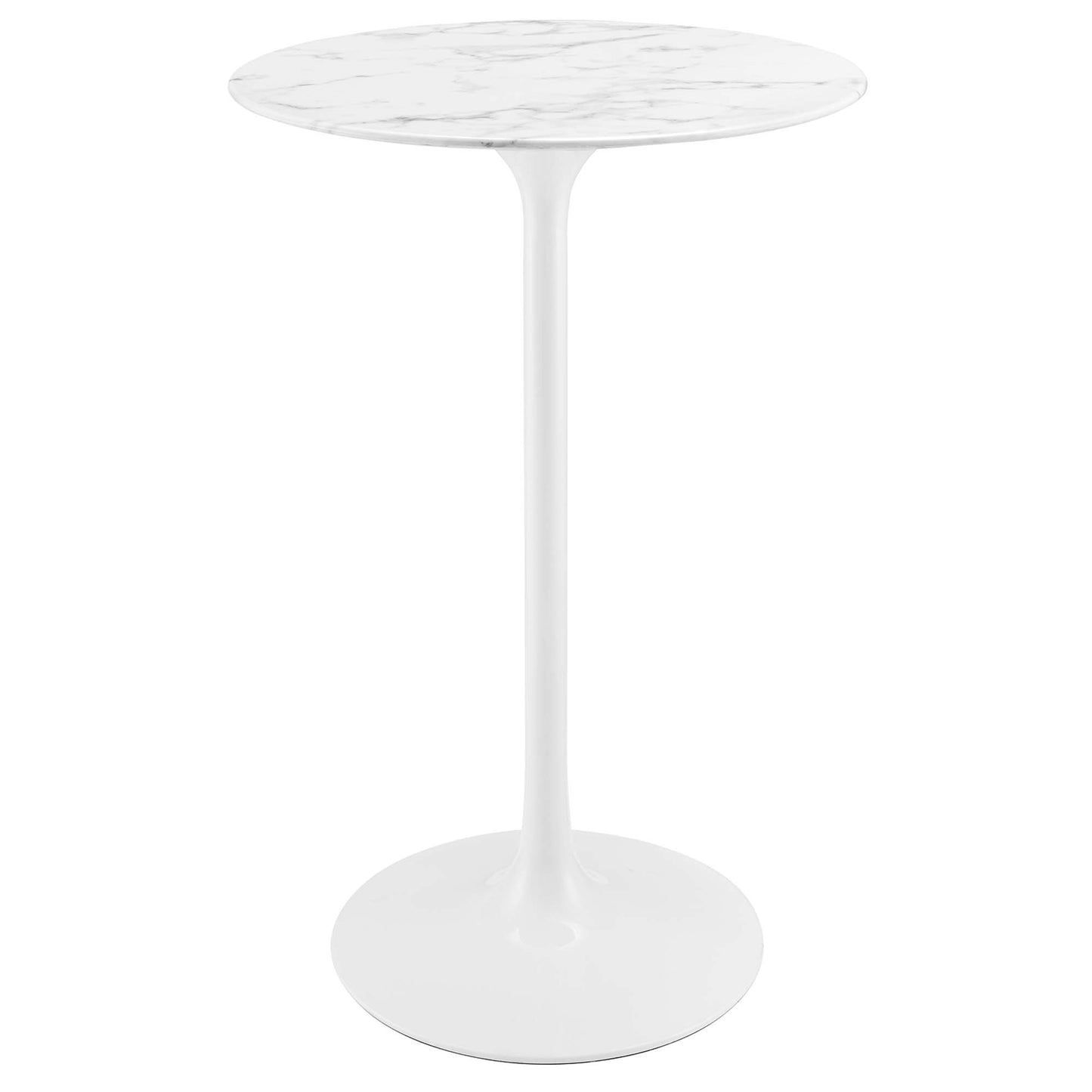 Mesa de bar redonda de mármol artificial Lippa de 28" de Modway