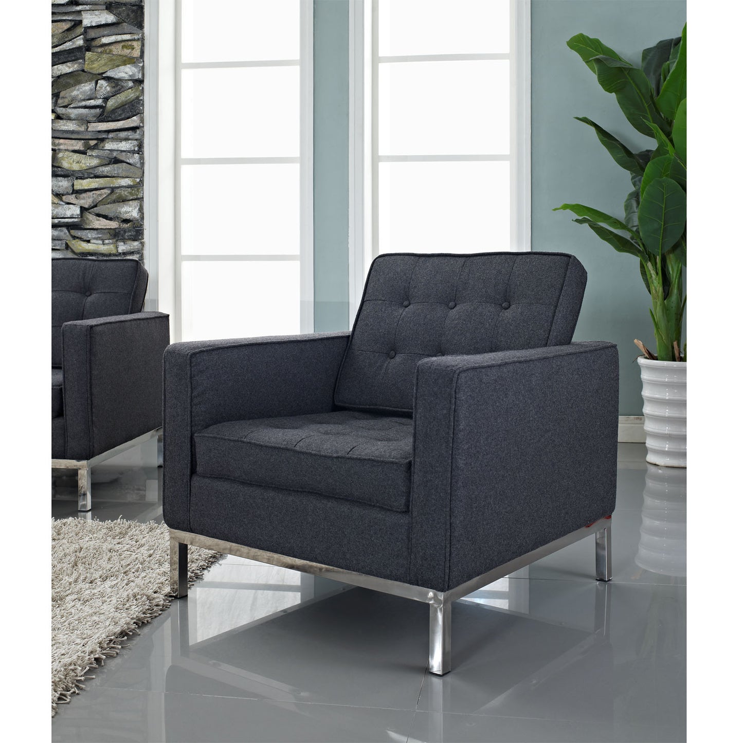 Fauteuil Loft en laine par Modway