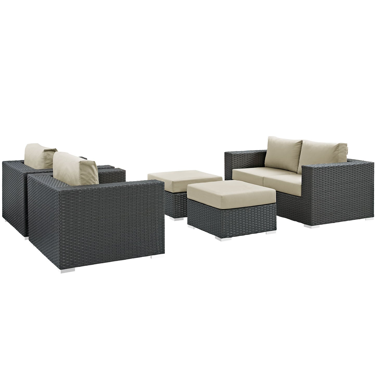 Conjunto de 5 piezas de patio exterior Sunbrella® Sojourn de Modway