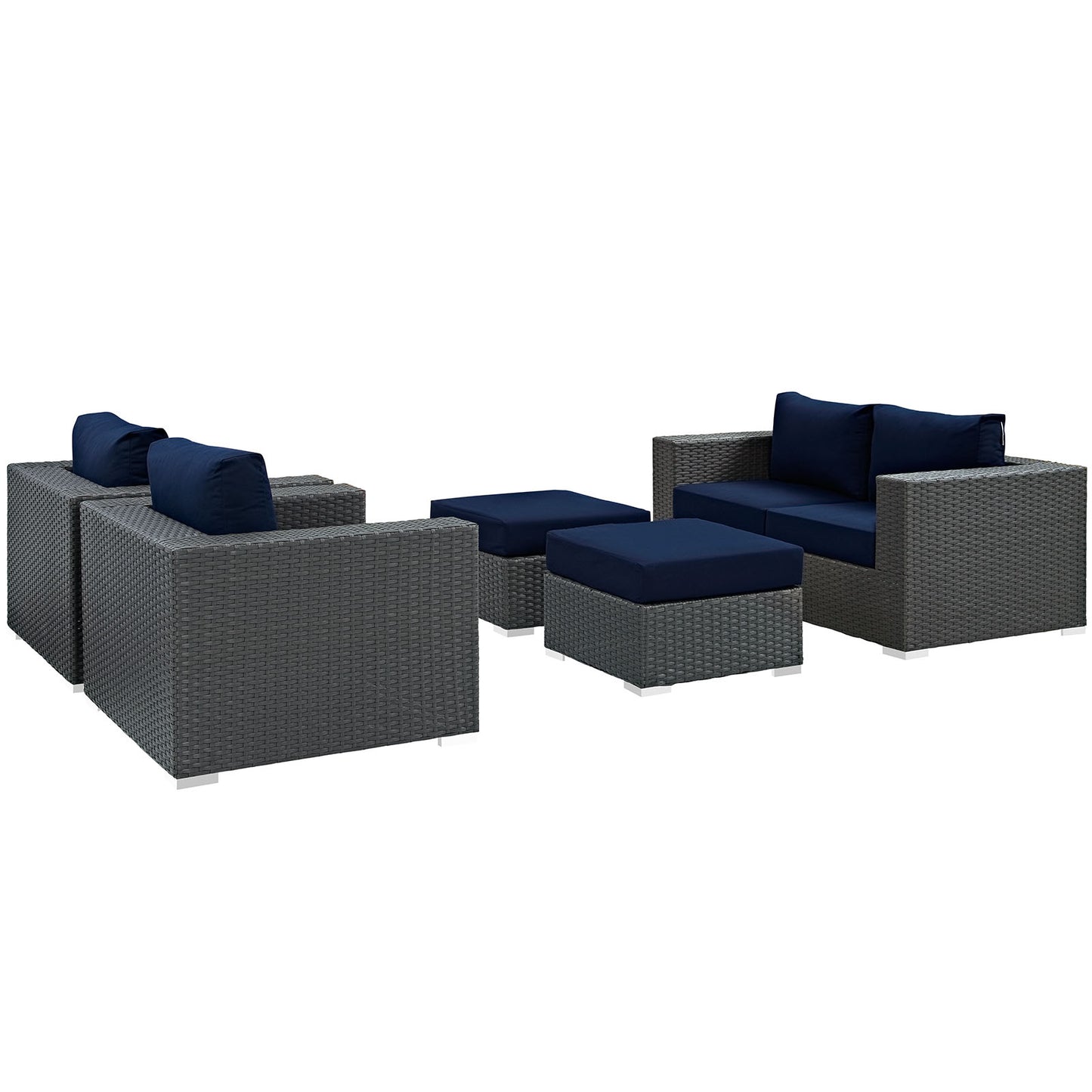 Conjunto de 5 piezas de patio exterior Sunbrella® Sojourn de Modway