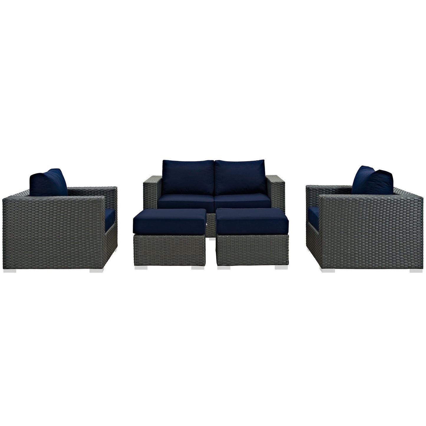 Conjunto de 5 piezas de patio exterior Sunbrella® Sojourn de Modway