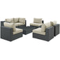 Conjunto de 7 piezas de patio exterior Sunbrella® Sojourn de Modway