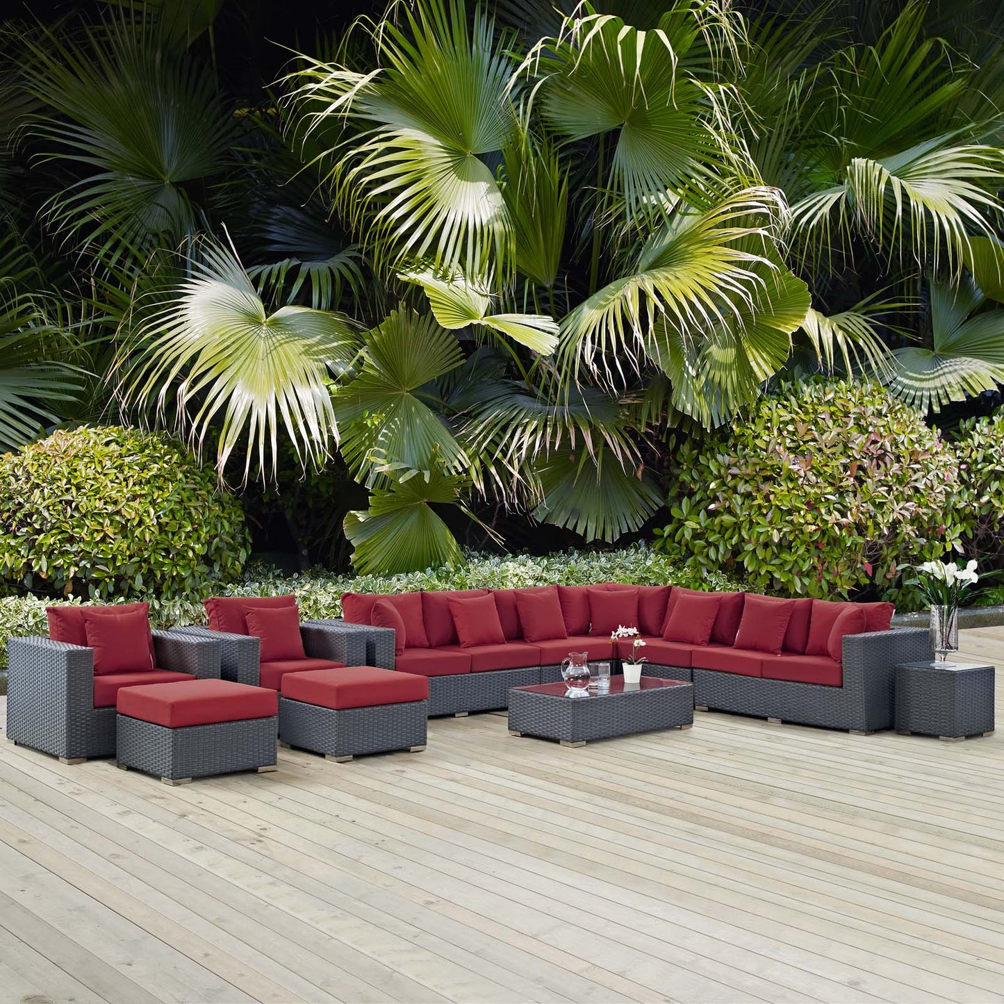 Conjunto de 11 piezas de patio exterior Sunbrella® Sojourn de Modway