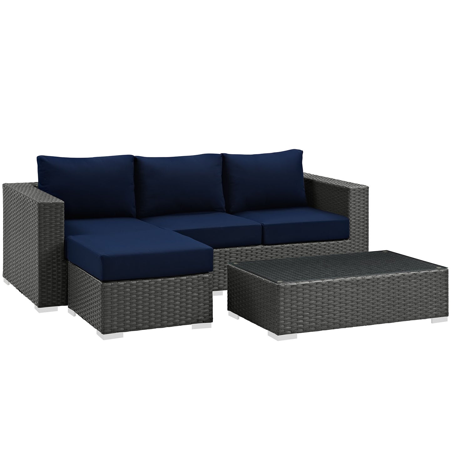 Conjunto de tres piezas para patio exterior Sunbrella® Sojourn de Modway