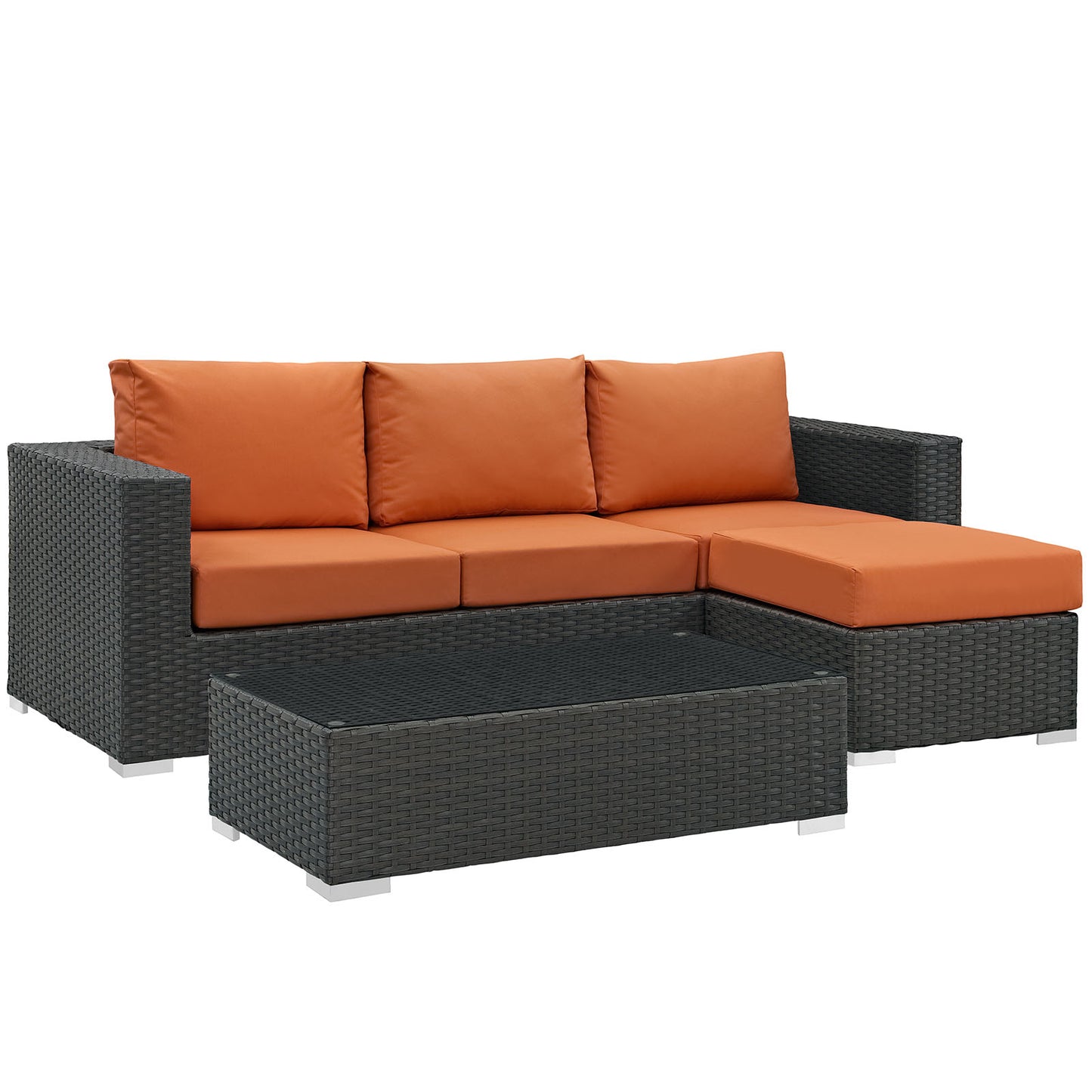 Conjunto de tres piezas para patio exterior Sunbrella® Sojourn de Modway