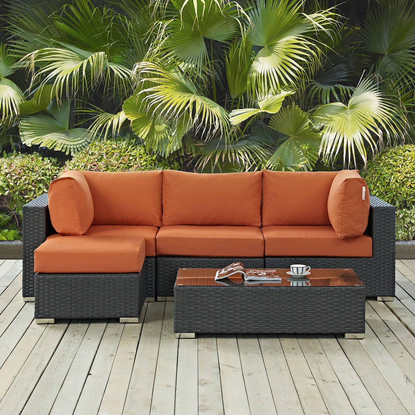 Conjunto de 5 piezas de patio exterior Sunbrella® Sojourn de Modway