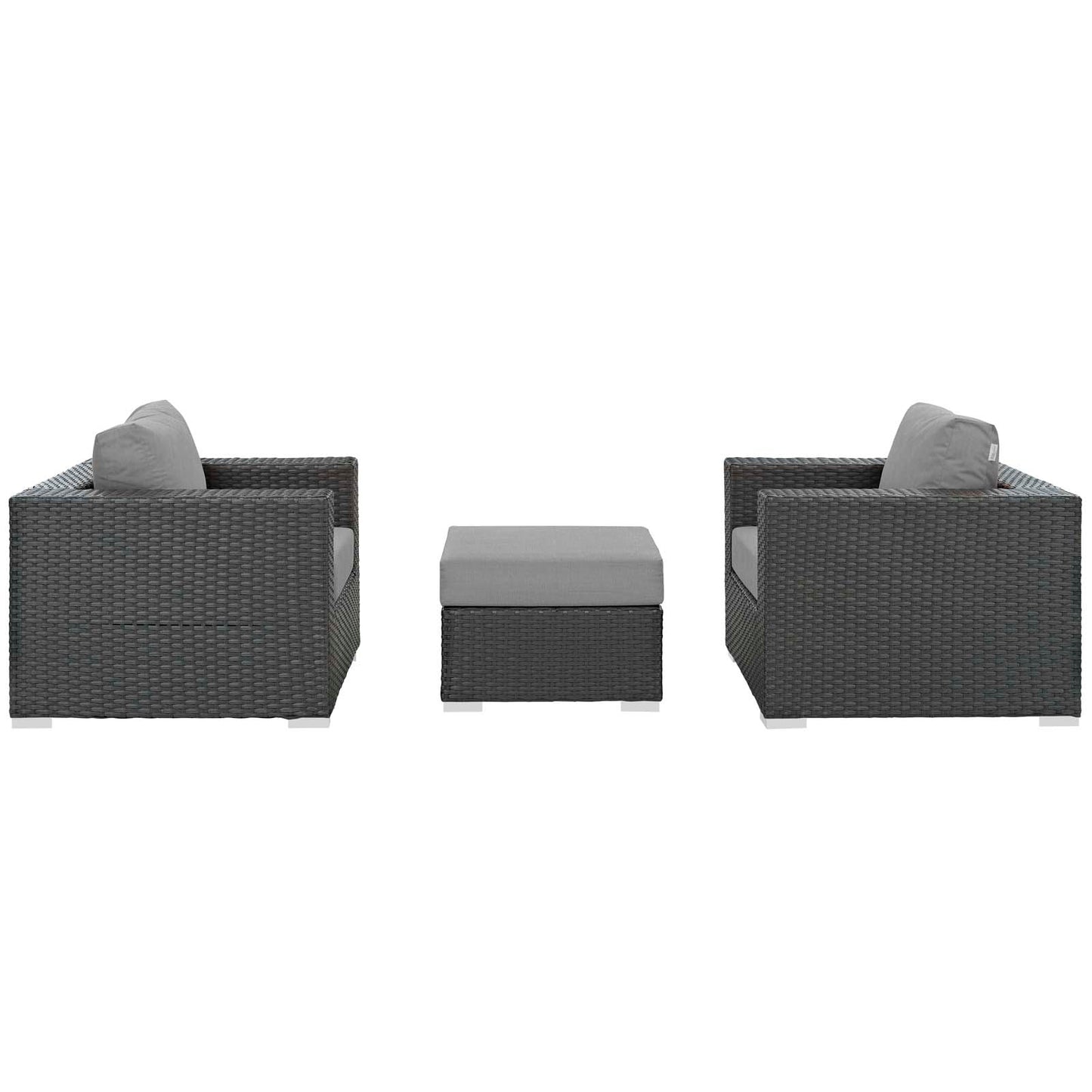 Conjunto de tres piezas para patio exterior Sunbrella® Sojourn de Modway