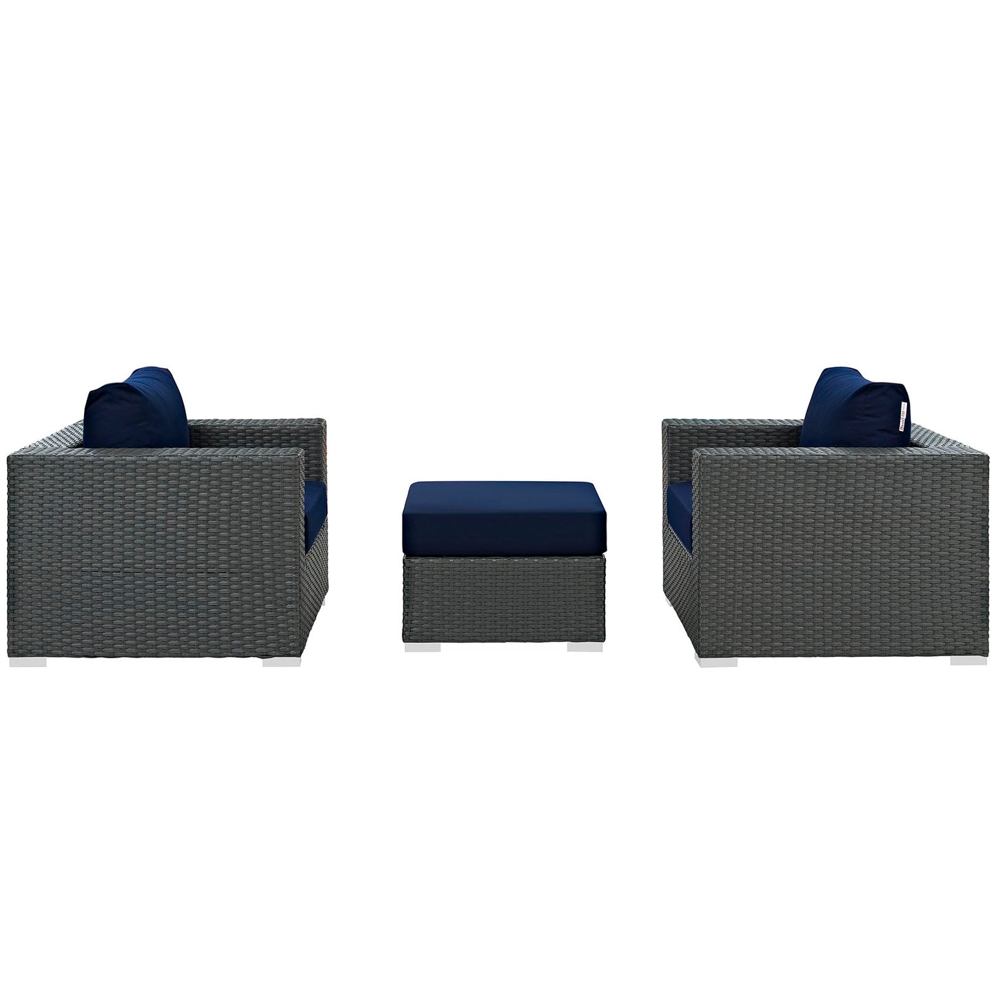 Conjunto de tres piezas para patio exterior Sunbrella® Sojourn de Modway