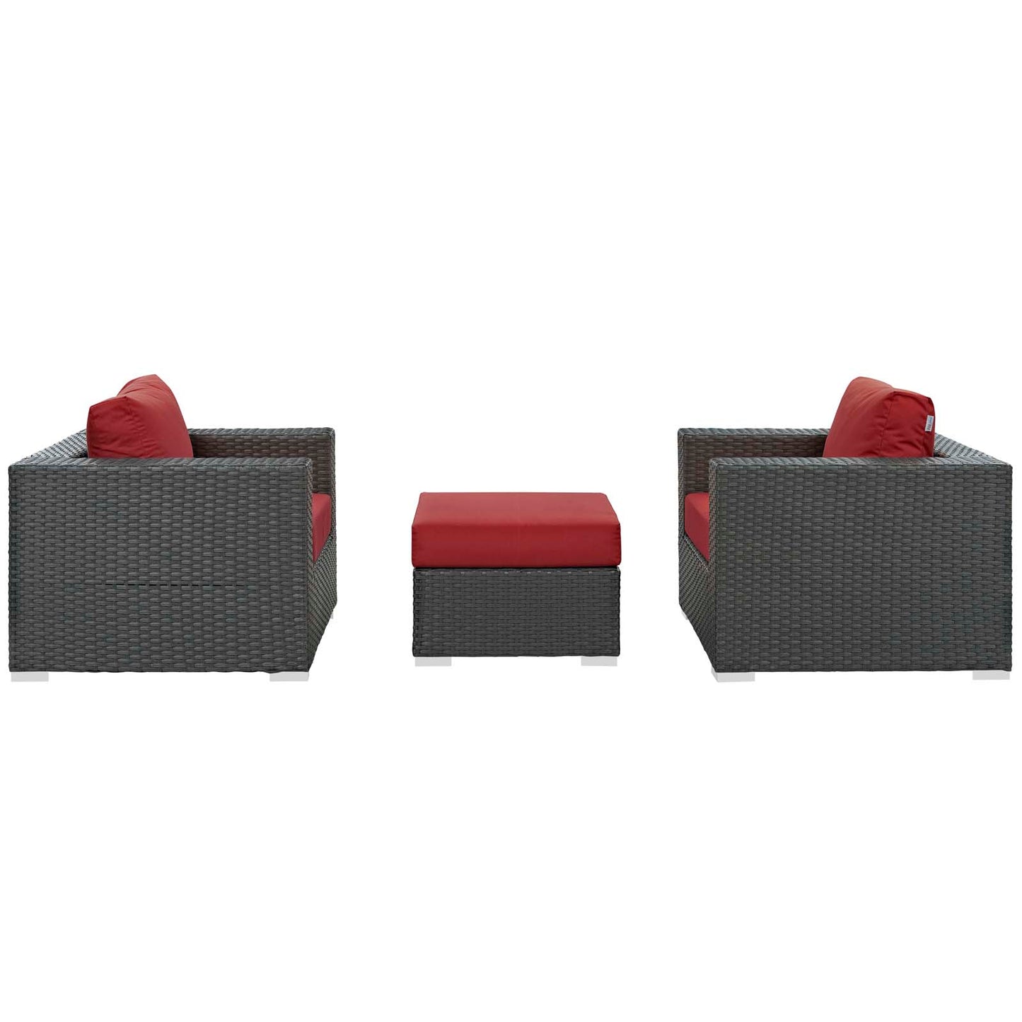 Conjunto de tres piezas para patio exterior Sunbrella® Sojourn de Modway