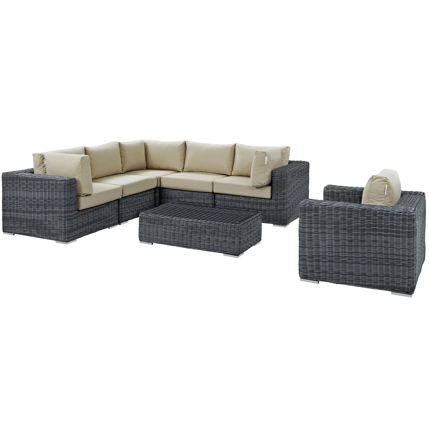 Summon 7 Piece Outdoor Patio Sunbrella® Sectional Set