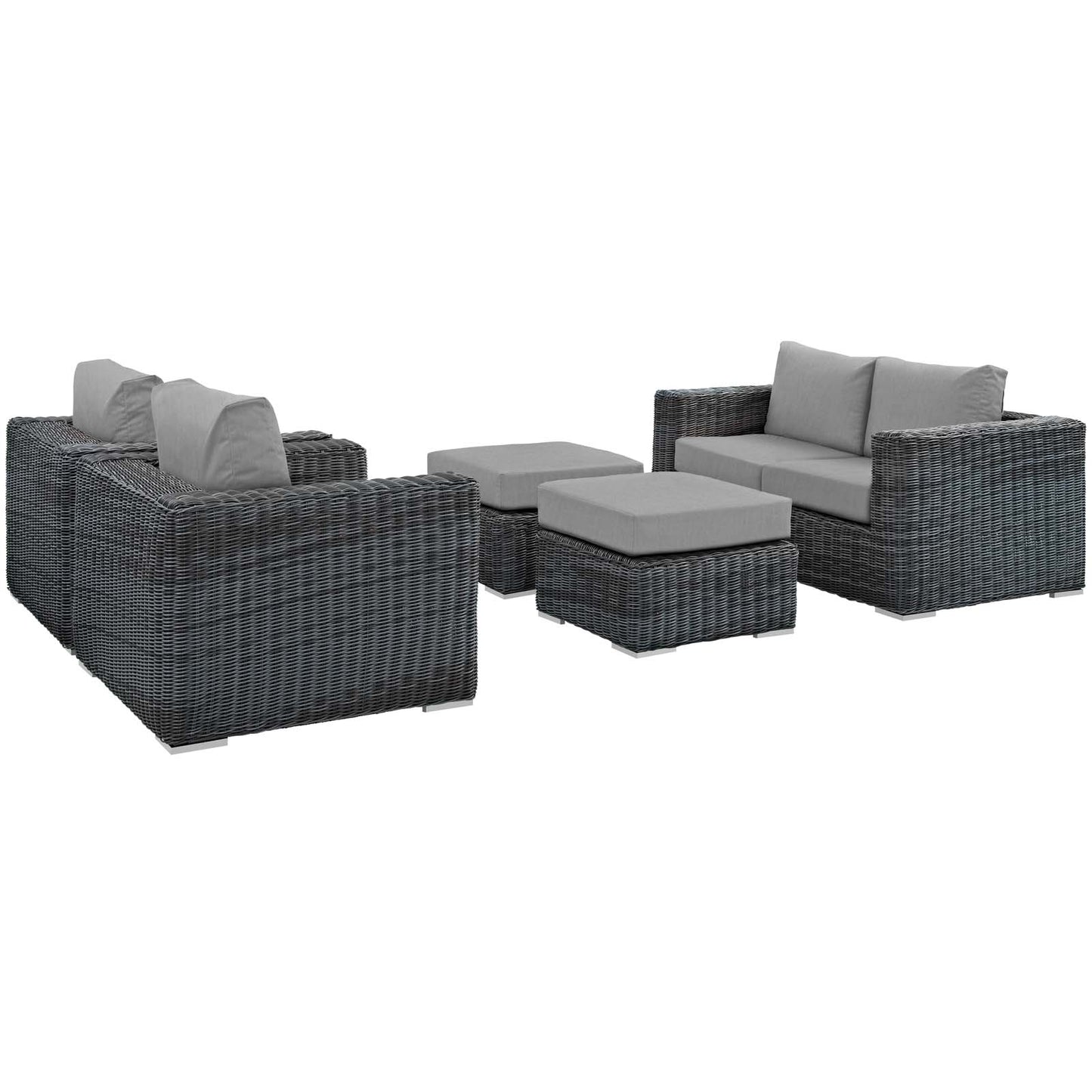 Summon 5 Piece Outdoor Patio Sunbrella® Sectional Set