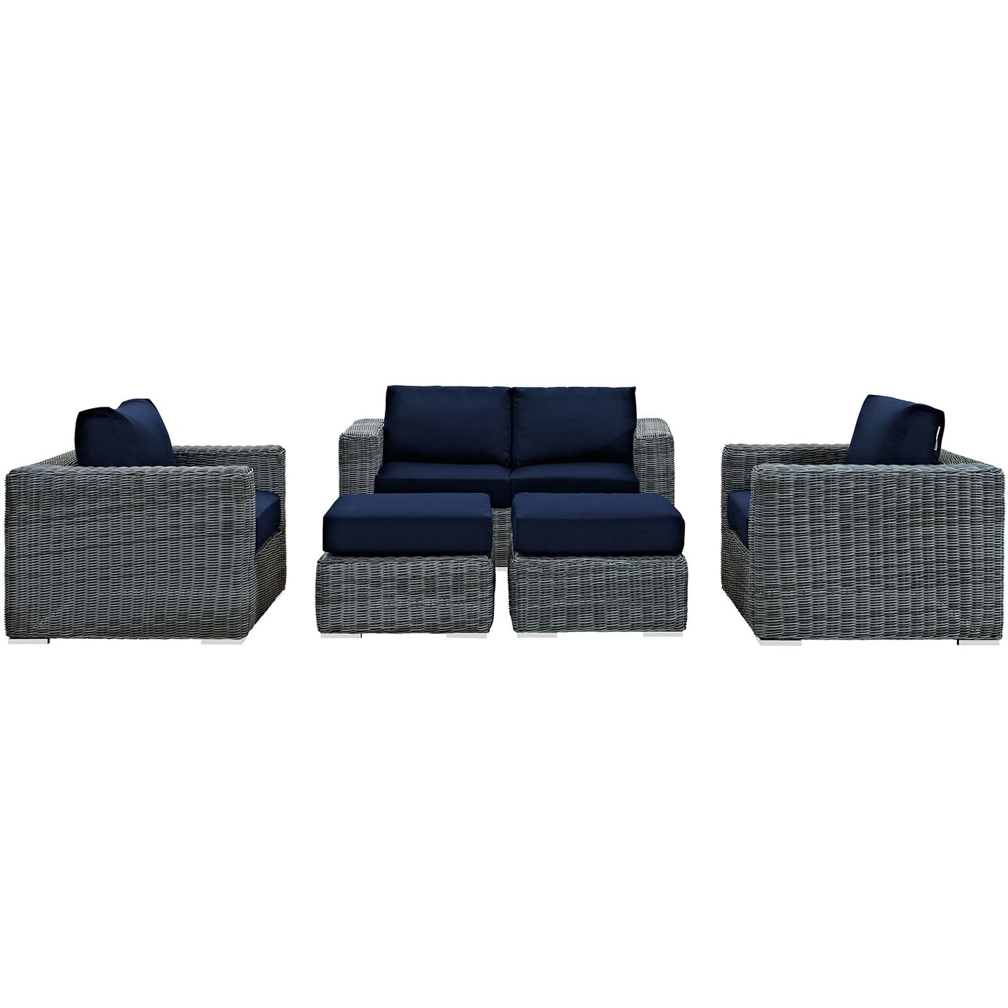 Summon 5 Piece Outdoor Patio Sunbrella® Sectional Set