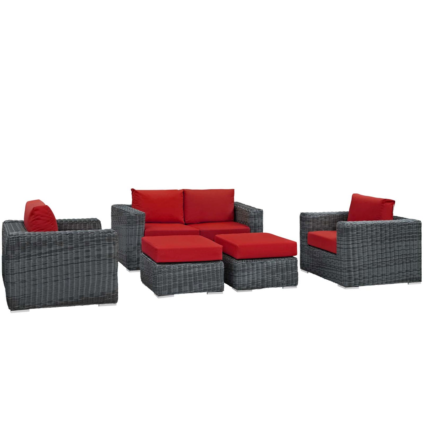 Summon 5 Piece Outdoor Patio Sunbrella® Sectional Set