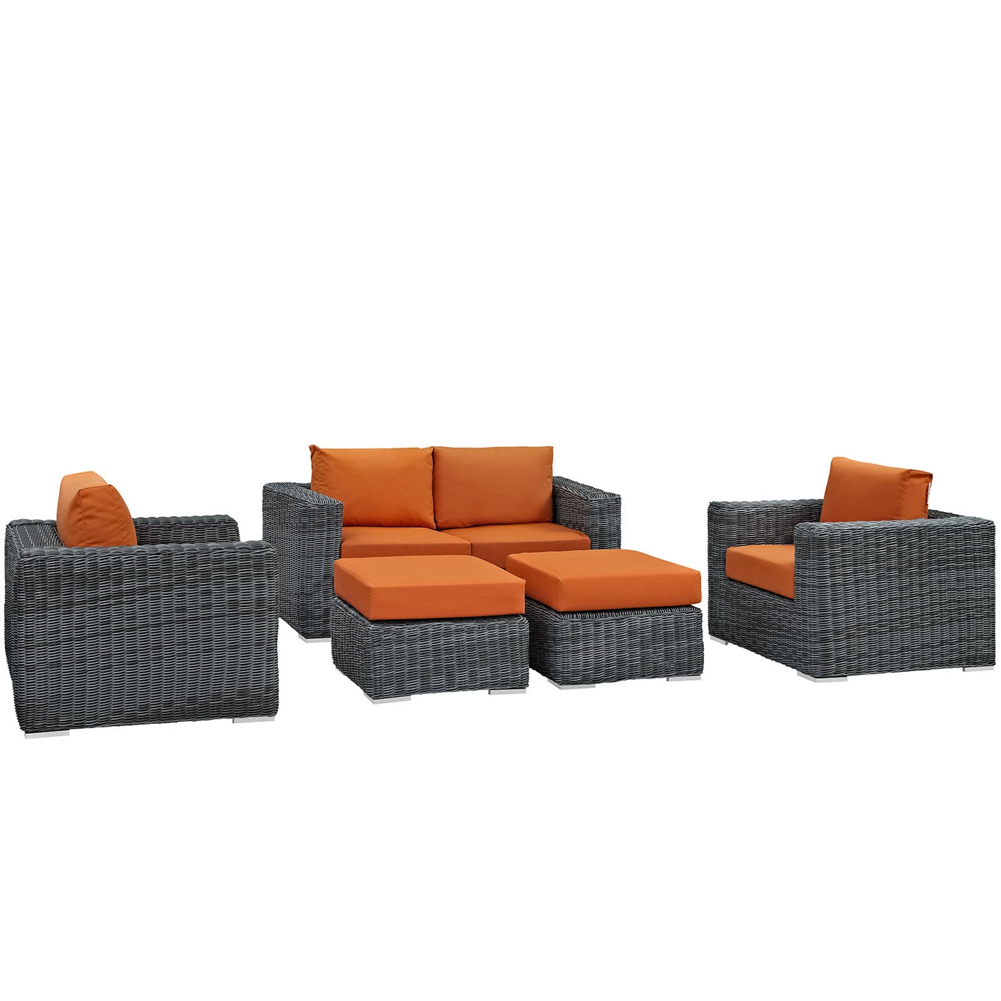 Summon 5 Piece Outdoor Patio Sunbrella® Sectional Set