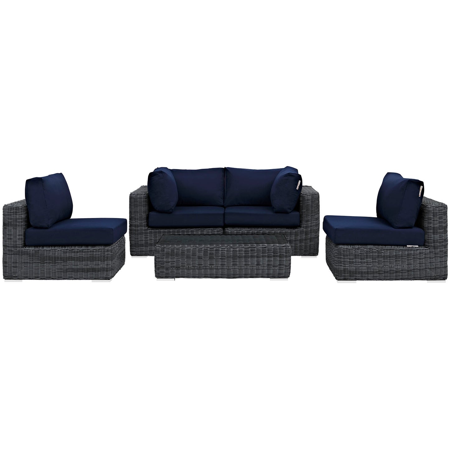 Summon 5 Piece Outdoor Patio Sunbrella® Sectional Set