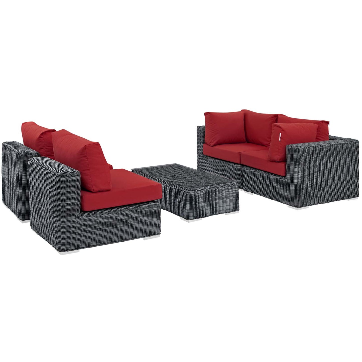 Summon 5 Piece Outdoor Patio Sunbrella® Sectional Set