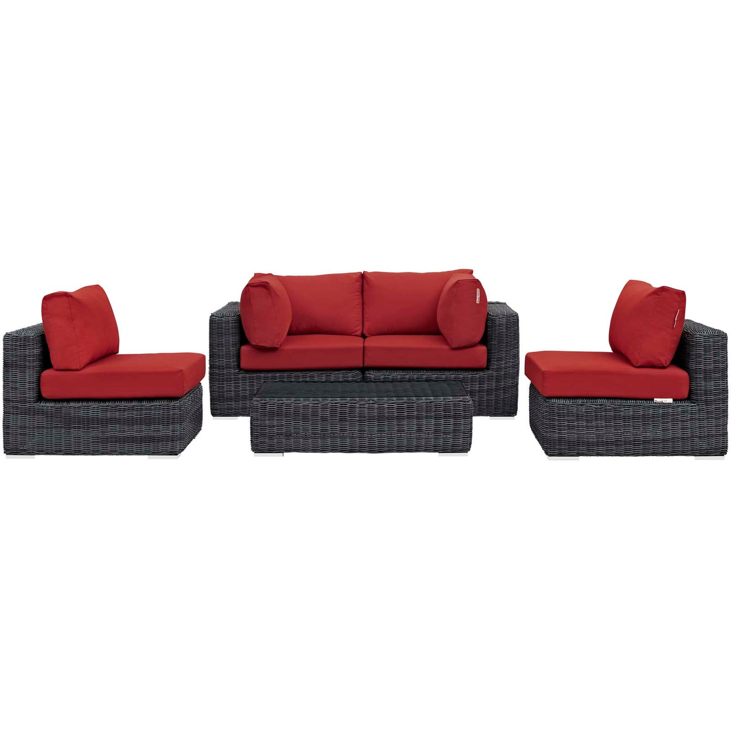 Summon 5 Piece Outdoor Patio Sunbrella® Sectional Set